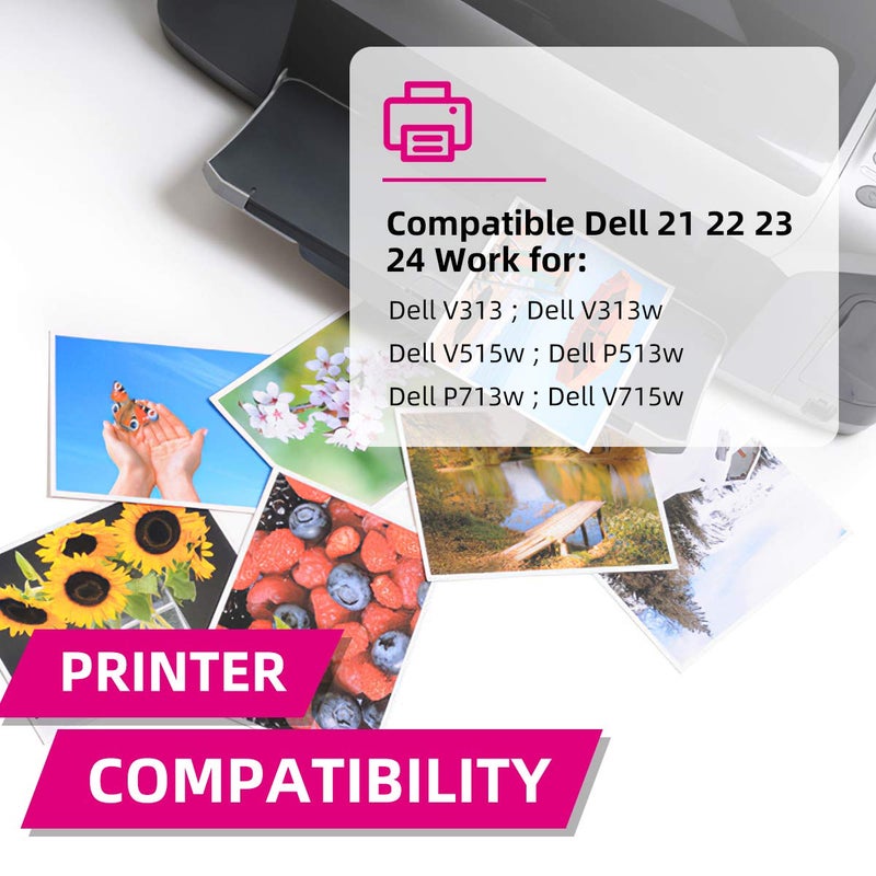 IN INTACTECH Intactech 3-Pack Y499D Color Replacement for Dell V515w, V715w, V313w Ink Cartridges Compatible with Dell Series 21 22 23 24 Work for Dell V313, V313w, V515w, V715w, P513w, P713w Printer - Image 3